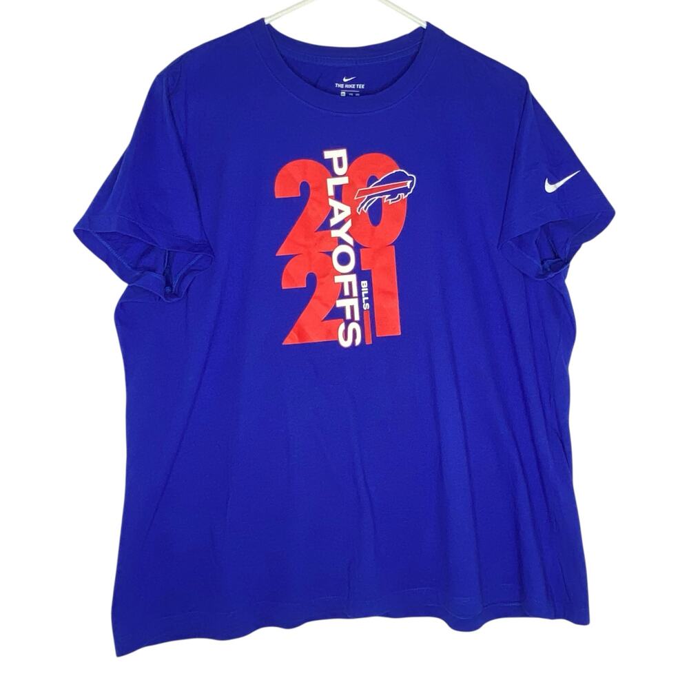 Buffalo Bills 2021 NFL Playoffs Bound T-Shirt Blue Red Nike Size XXL Football